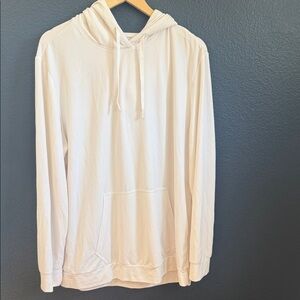 Cozy Earth Lightweight Cream Hooded Pullover Sweatshirt Size Large NWOT